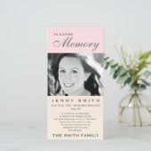 Bevestiging van de Memorial van Pastel Pink Ombré Bedankkaart (Staand voorkant)