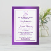 Bevestiging van de Metallic Paarse Dove Heilige Co Kaart (Staand voorkant)