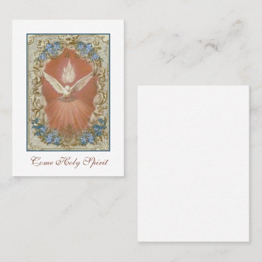 Bevestiging van de religieuze Heilige Geest Dove Plaatskaartje (Voorkant / Achterkant)