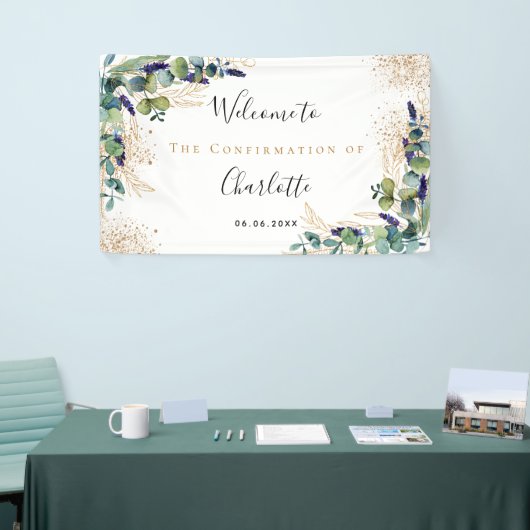 Bevestiging van de verwelkoming eucalyptus greener spandoek (Beurs)