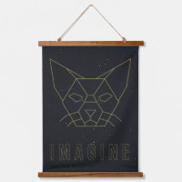 Bevestiging van een poster origami-kat met een woo