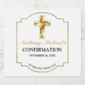 Bevestiging van Elegant White Gold Cross Boy Sparkling Wijnetiket (Enkel label)