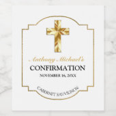 Bevestiging van Elegant White Gold Cross Boy Wijn Etiket (Enkel label)