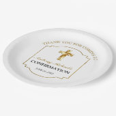 Bevestiging van Elegant White Gold Cross Boys Papieren Bordje (Gekanteld)