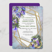 Bevestiging van geometrische goud en Jacaranda Flo Kaart (Voorkant / Achterkant)