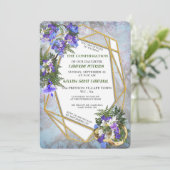 Bevestiging van geometrische goud en Jacaranda Flo Kaart (Staand voorkant)