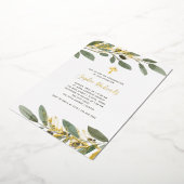 Bevestiging van goudolie en olijfbladeren folie uitnodiging (Gedraaid)