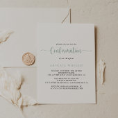 Bevestiging van groene minimalistische kalligrafie kaart