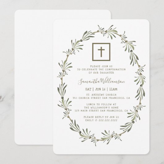 Bevestiging van haar Waterverf groene lozing Kaart (Voorkant / Achterkant)