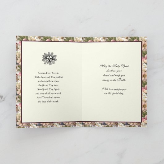 Bevestiging van heiligdom Religieuze Floral Wreate Feestdagen Kaart (Binnen)