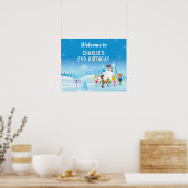 Bevestiging van het Welkomstteken Snowman™ Winter  Poster (Keuken)