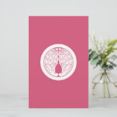 Bevestiging van japanse ingers in cirkel briefpapier (Staand voorkant)