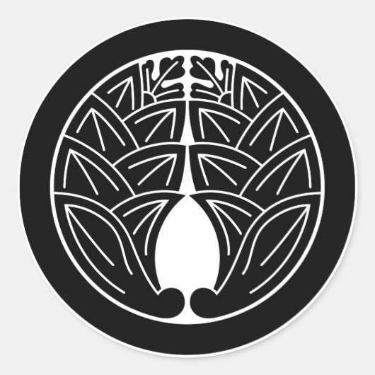 Bevestiging van japanse ingers in cirkel ronde sticker (Voorkant)