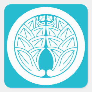 Bevestiging van japanse ingers in cirkel vierkante sticker