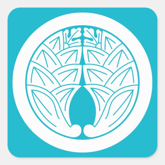 Bevestiging van japanse ingers in cirkel vierkante sticker (Voorkant)