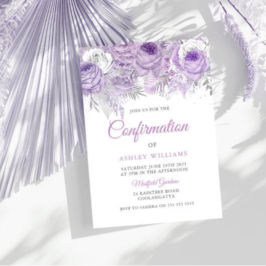 Bevestiging van lavendel Paarse Sparkle Kaart