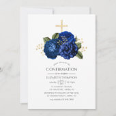Bevestiging van Royal Blue en Gold Floral Kaart (Voorkant)
