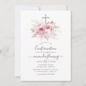 Bevestiging van roze en Roos Gold Floral Kaart (Voorkant)