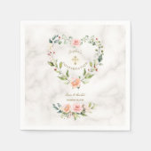 Bevestiging van roze Floral Heart Gold Marble Girl Servet (Voorkant)