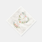 Bevestiging van roze Floral Heart Gold Marble Girl Servet (Hoek)