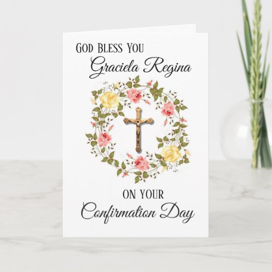 Bevestiging van verzadiging Kroonsteker Florale ad Feestdagen Kaart (Voorkant)