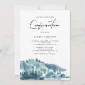 Bevestiging van waterverf Blue Forest Winter Kaart (Voorkant)