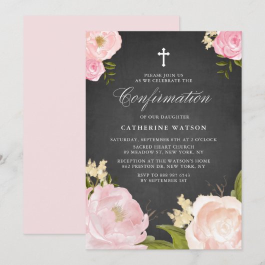 Bevestiging van waterverf roze pinda's-alkboard kaart (Voorkant / Achterkant)