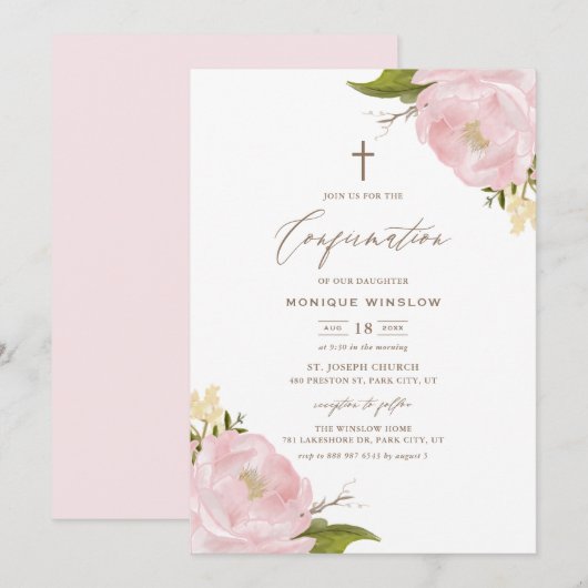 Bevestiging van waterverf roze pinda's kaart (Voorkant / Achterkant)