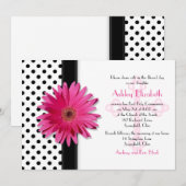 Bevestiging van zwarte en witte poka Dot Daisy Kaart (Voorkant / Achterkant)