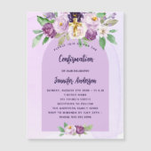 Bevestiging violette paarse bloemen cross luxe magnetische uitnodiging (Voorkant)