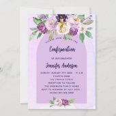 Bevestiging violette paarse bloemen kruis meisje kaart (Voorkant)