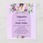 Bevestiging violette paarse meisje budget uitnodig flyer (Voorkant)