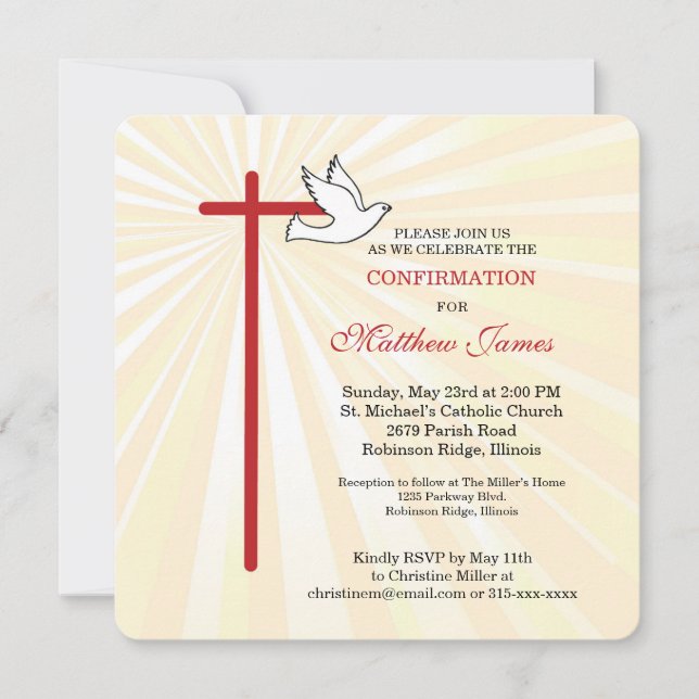 Bevestiging voor Boy Cross Dove Golden Rays (Voorkant)