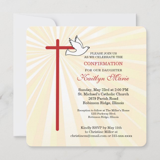 Bevestiging voor Dochter Cross Dove Golden Rays (Voorkant)