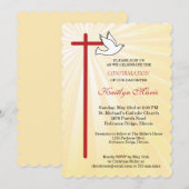 Bevestiging voor Dochter Kruis Duif Straal Schelpr Kaart (Voorkant / Achterkant)