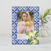 Bevestiging voor haar mediterrane tegeldemon bedankkaart (Staand voorkant)