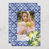 Bevestiging voor haar mediterrane tegeldemon bedankkaart (Voorkant / Achterkant)