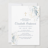 Bevestiging voor haar moderne 'Foliage Gold Cross' Kaart (Voorkant)