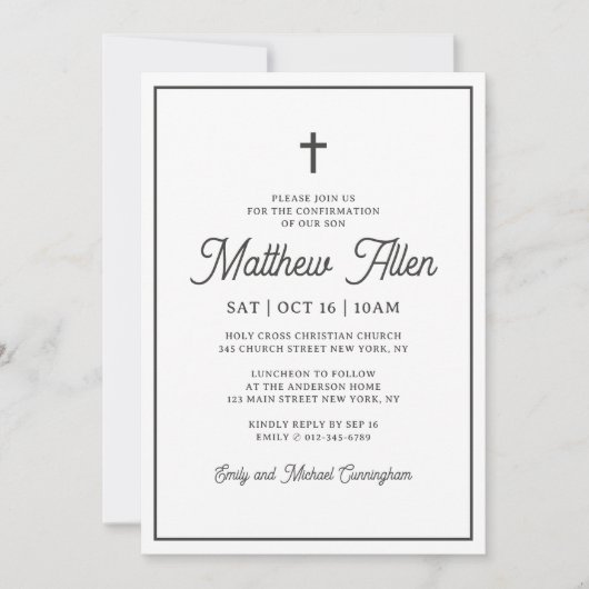 Bevestiging voor hem eenvoudige elegante moderne k kaart (Voorkant)