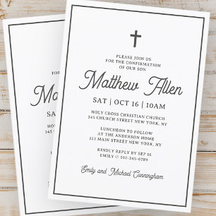 Bevestiging voor hem eenvoudige elegante moderne k kaart