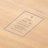 Bevestiging voor hem | Elegant Classic Cross Acryl Uitnodigingen (Laagn)