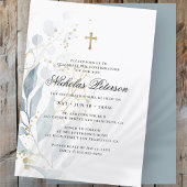 Bevestiging voor hem | Foliage Gold Cross Kaart