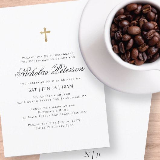 Bevestiging voor hem | Minimalistisch goud Kaart