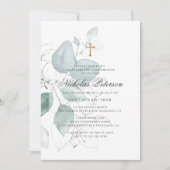 Bevestiging voor hem | Modern Foliage Gold Cross Kaart (Voorkant)