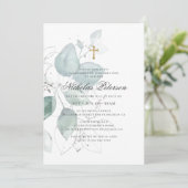 Bevestiging voor hem | Modern Foliage Gold Cross Kaart (Staand voorkant)