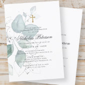 Bevestiging voor hem | Modern Foliage Gold Cross Kaart