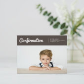 Bevestiging voor hem Moderne foto uitnodiging (Staand voorkant)