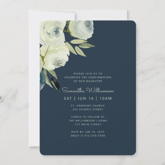 Bevestiging voor hem Moderne Waterverf Bloemen Kaart (Voorkant)