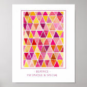 Bevestiging voor Kinderen Rood Goud Waterverf Poster (Voorkant)