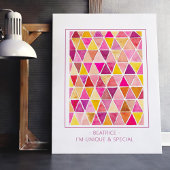 Bevestiging voor Kinderen Rood Goud Waterverf Poster